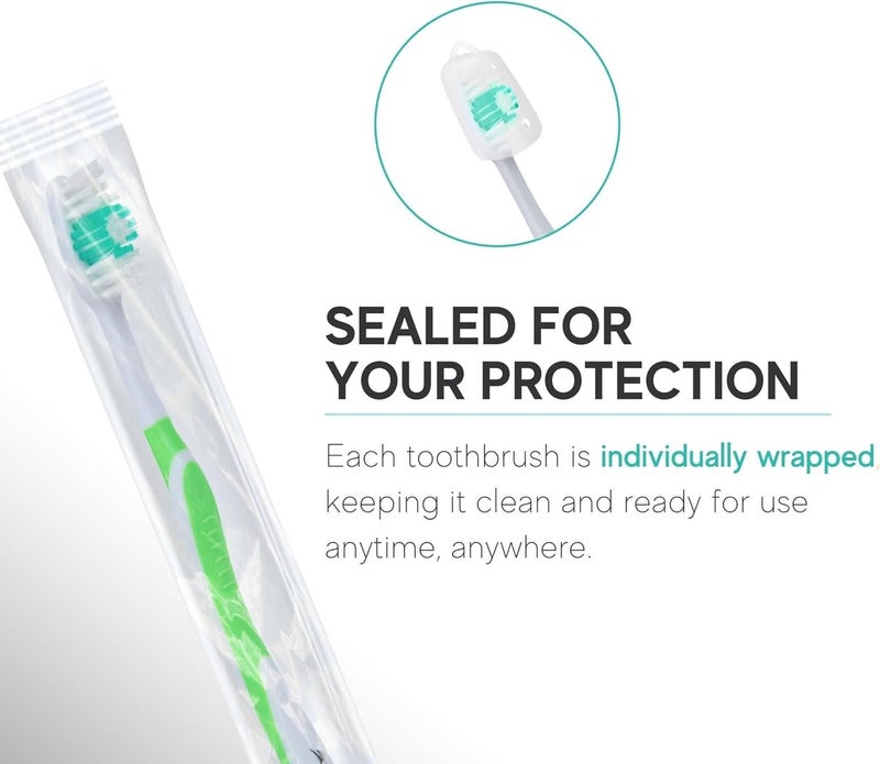 Avistar Bulk Toothbrushes Pack - 148 Individually Wrapped Toothbrushes Bulk for Travel, Hotels, Relief Missions, and Donations - Bulk Disposable Toothbrush Pack Adults and Kids - Image 4